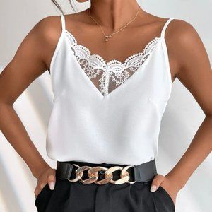SheIn V Back Lace Cami Top